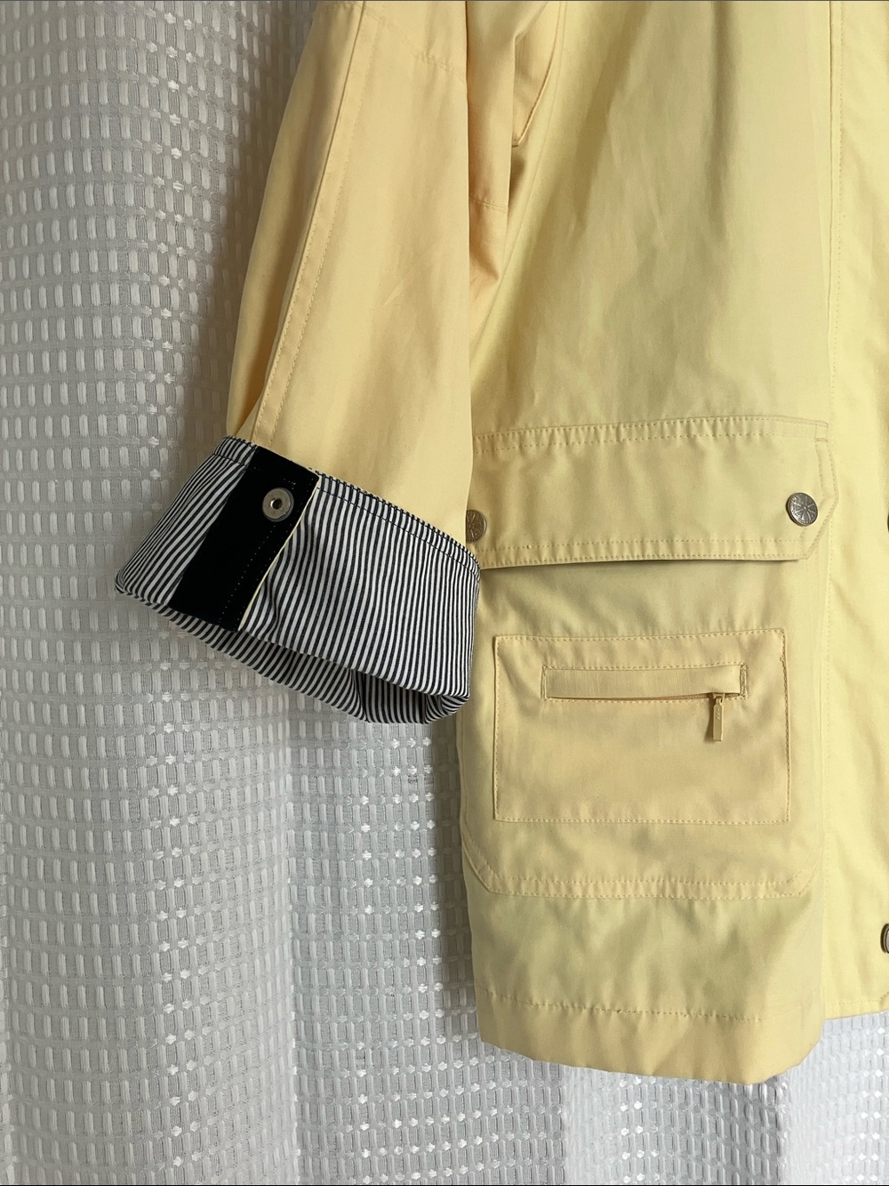 Butter Yellow Utility Travel Jacket Cotton Women's Medium Preppy Equestrian - Picture 2 of 16